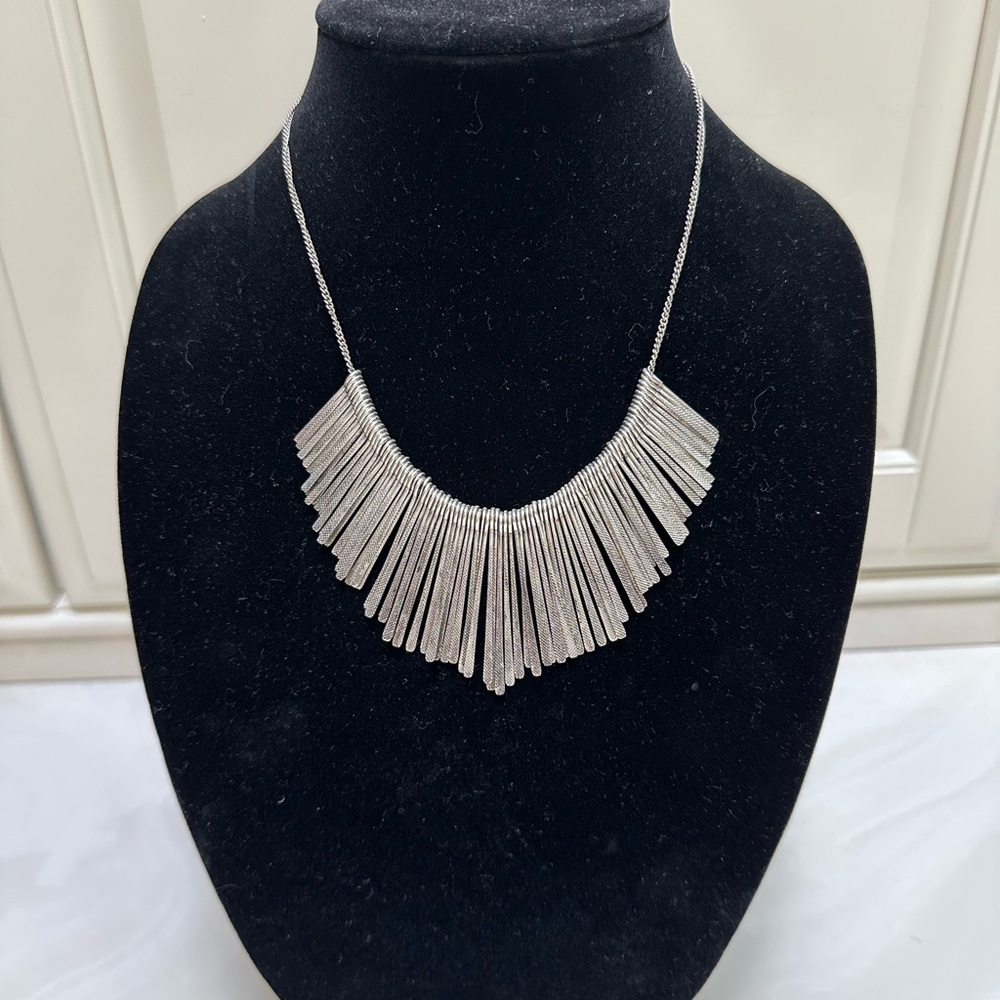 Source Unknown Elegant Silver Fringe Necklace
